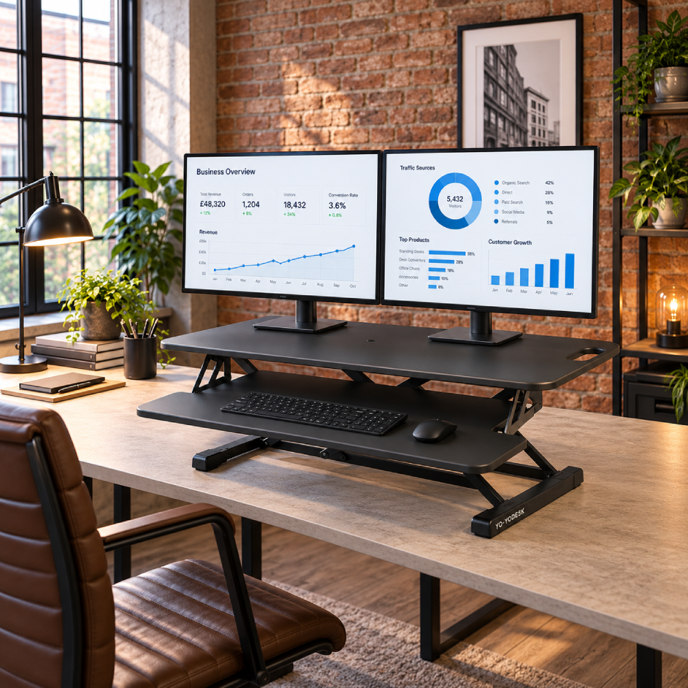 Yo-Yo DESK 95-S Dual Monitor Standing Desk Converter