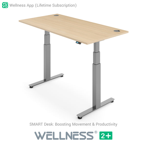 Yo-Yo DESK WELLNESS 2+ Extra Height Standing Desk with Wellness APP