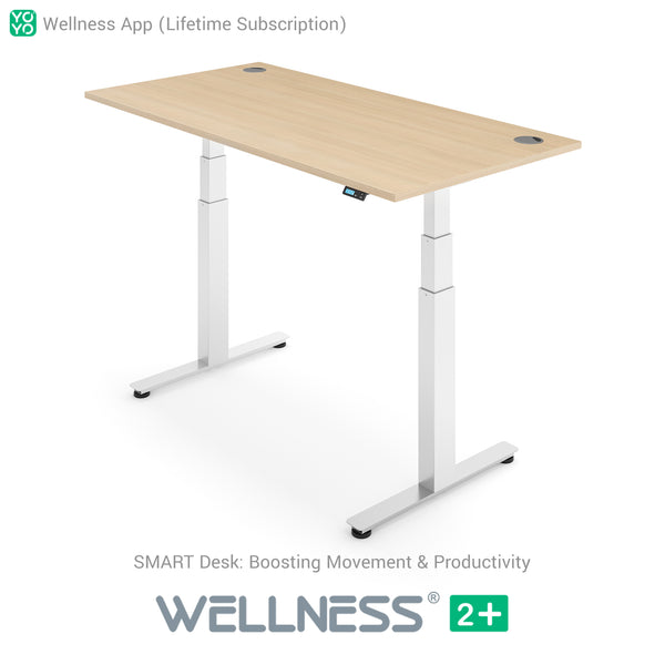 Yo-Yo DESK WELLNESS 2+ Extra Height Standing Desk with Wellness APP