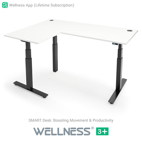 Yo-Yo DESK WELLNESS 3+ L-Shape SMART Standing Desk with Wellness APP